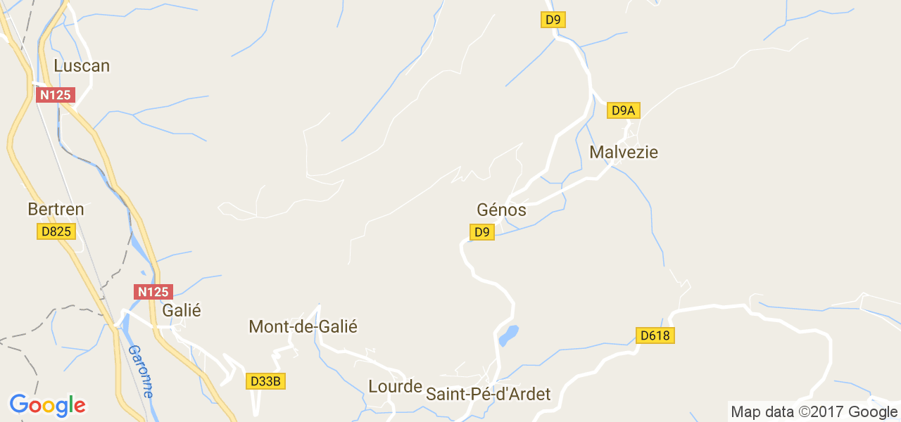 map de la ville de Génos