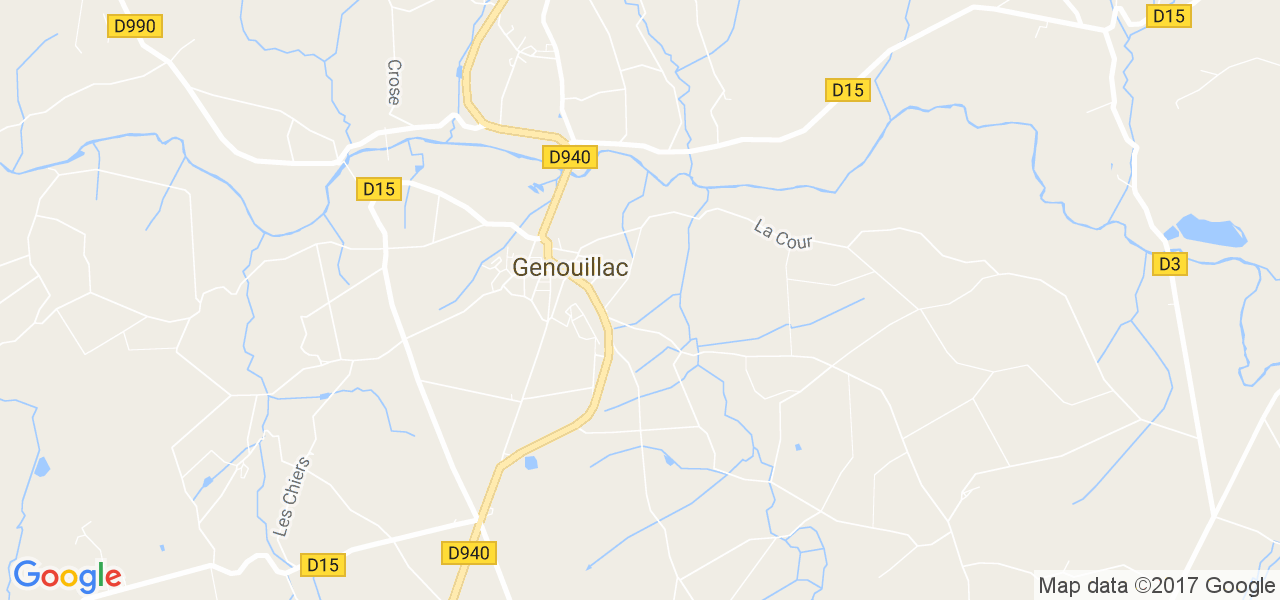 map de la ville de Genouillac