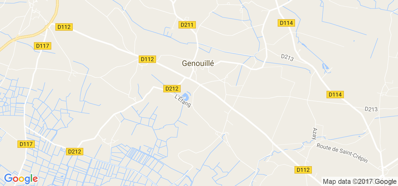 map de la ville de Genouillé