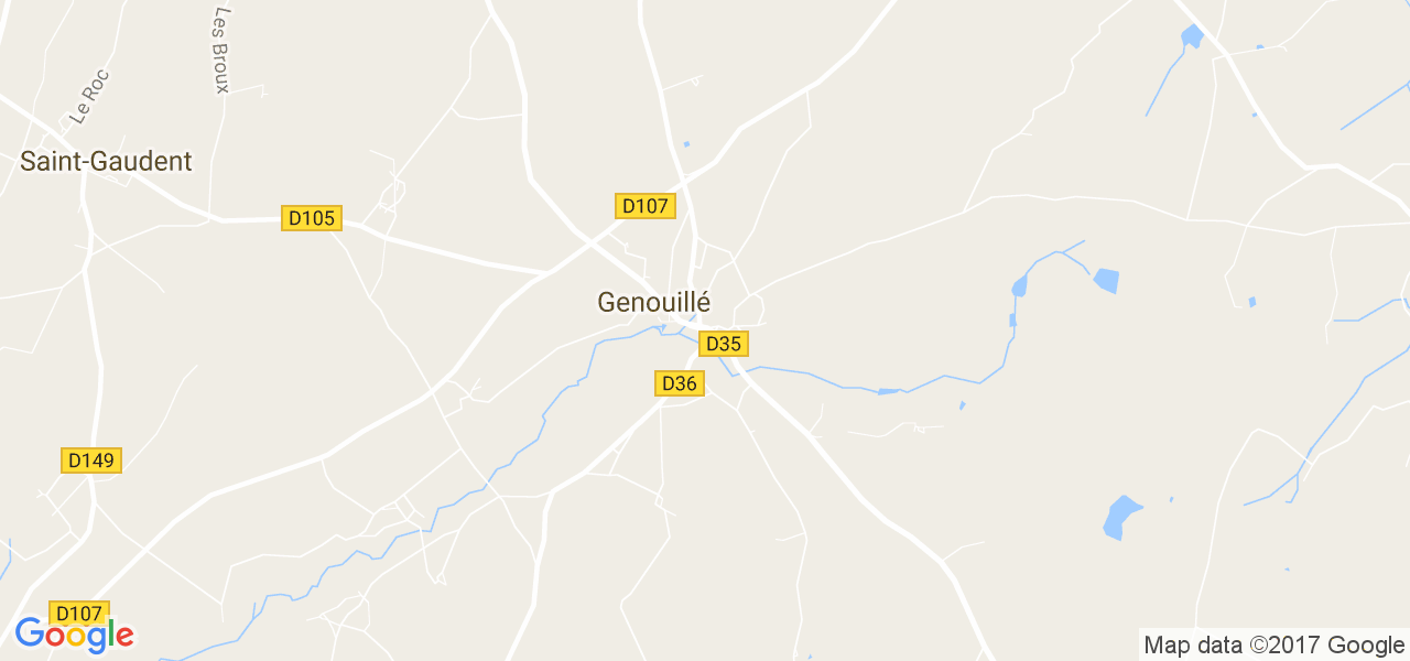 map de la ville de Genouillé