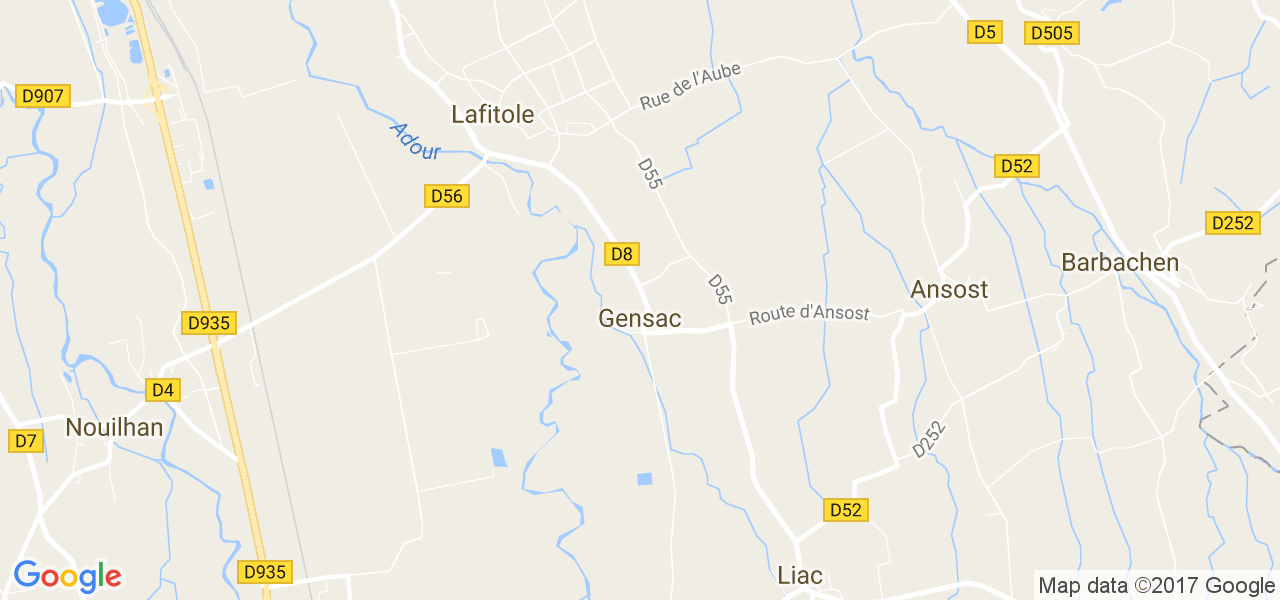 map de la ville de Gensac