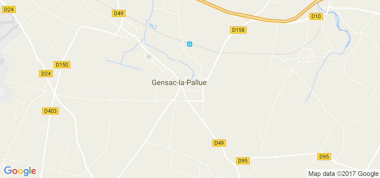 map de la ville de Gensac-la-Pallue