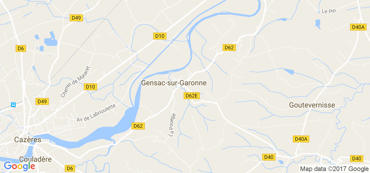 map de la ville de Gensac-sur-Garonne