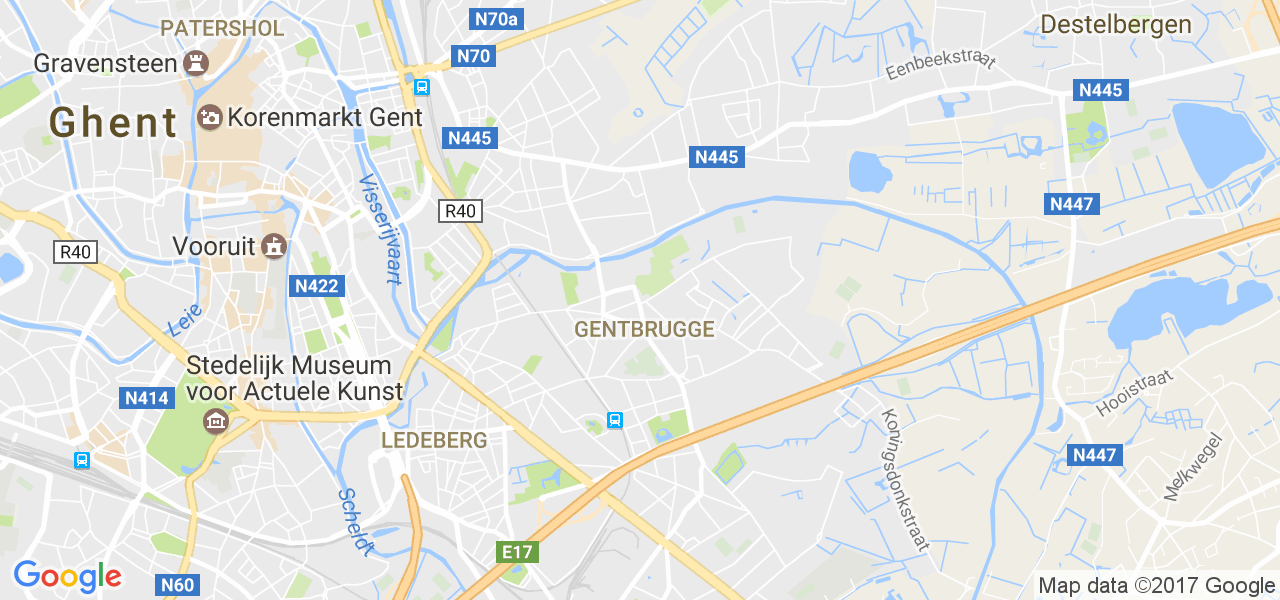 map de la ville de Gentbrugge