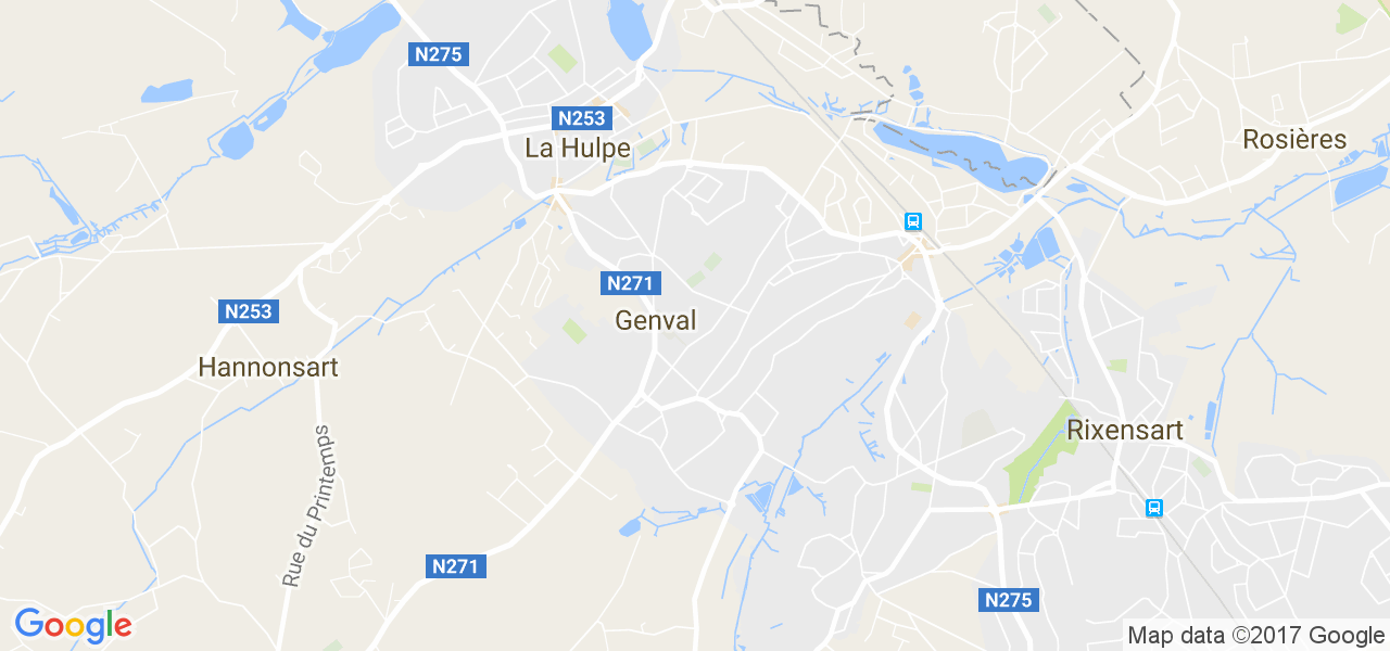 map de la ville de Genval