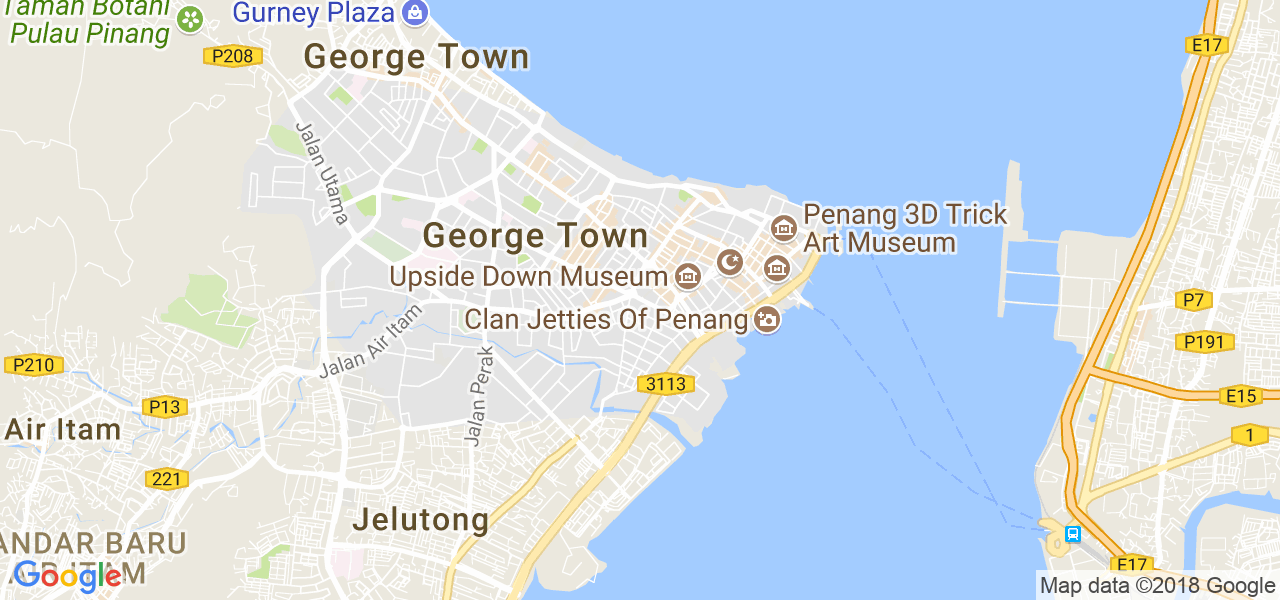 map de la ville de George Town