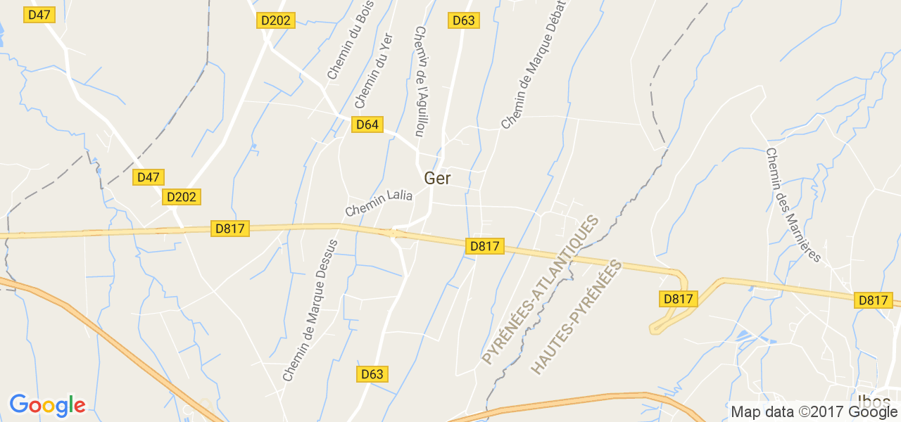 map de la ville de Ger