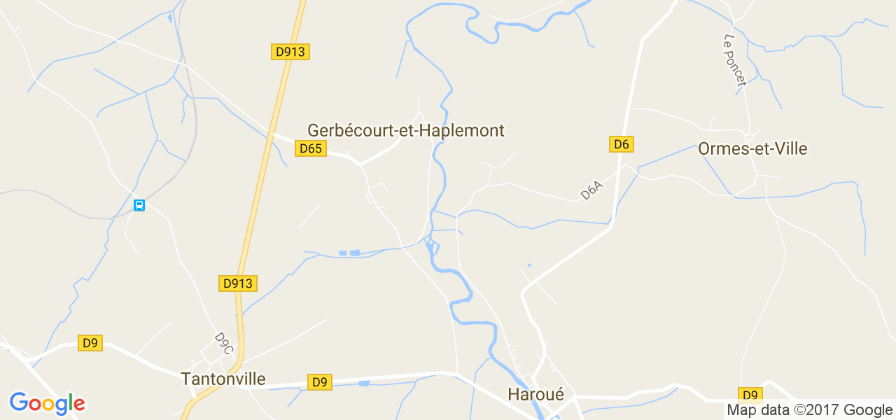 map de la ville de Gerbécourt-et-Haplemont