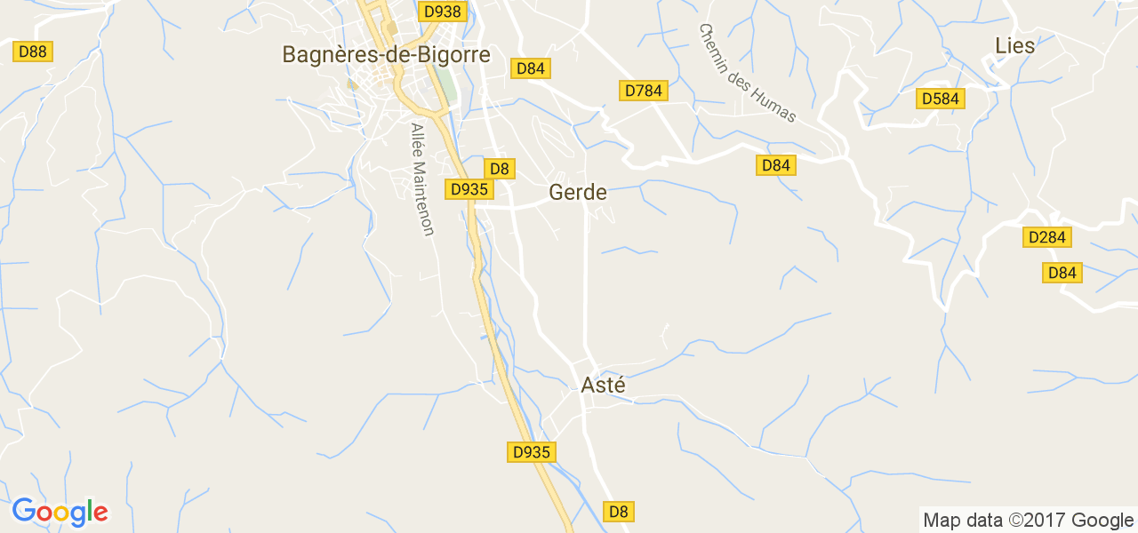 map de la ville de Gerde