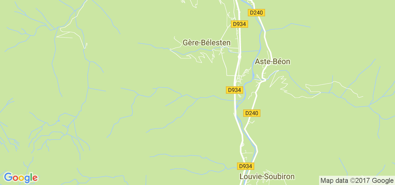 map de la ville de Gère-Bélesten