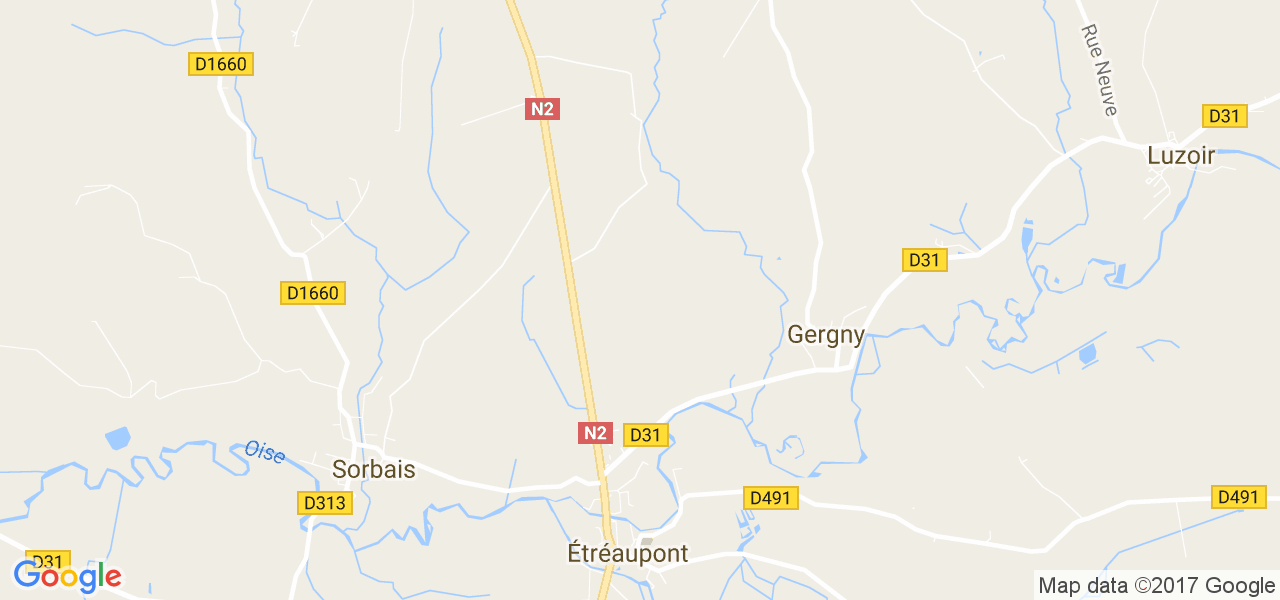 map de la ville de Gergny