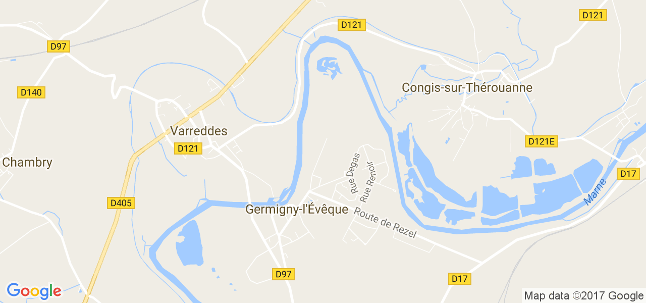 map de la ville de Germigny-l'Évêque