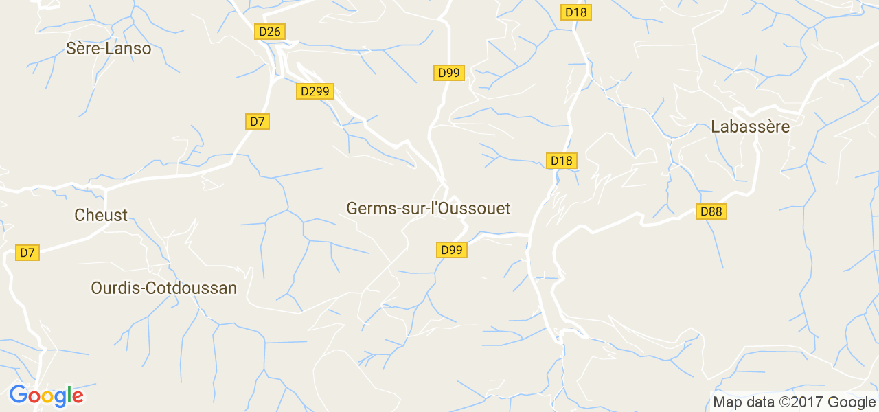 map de la ville de Germs-sur-l'Oussouet