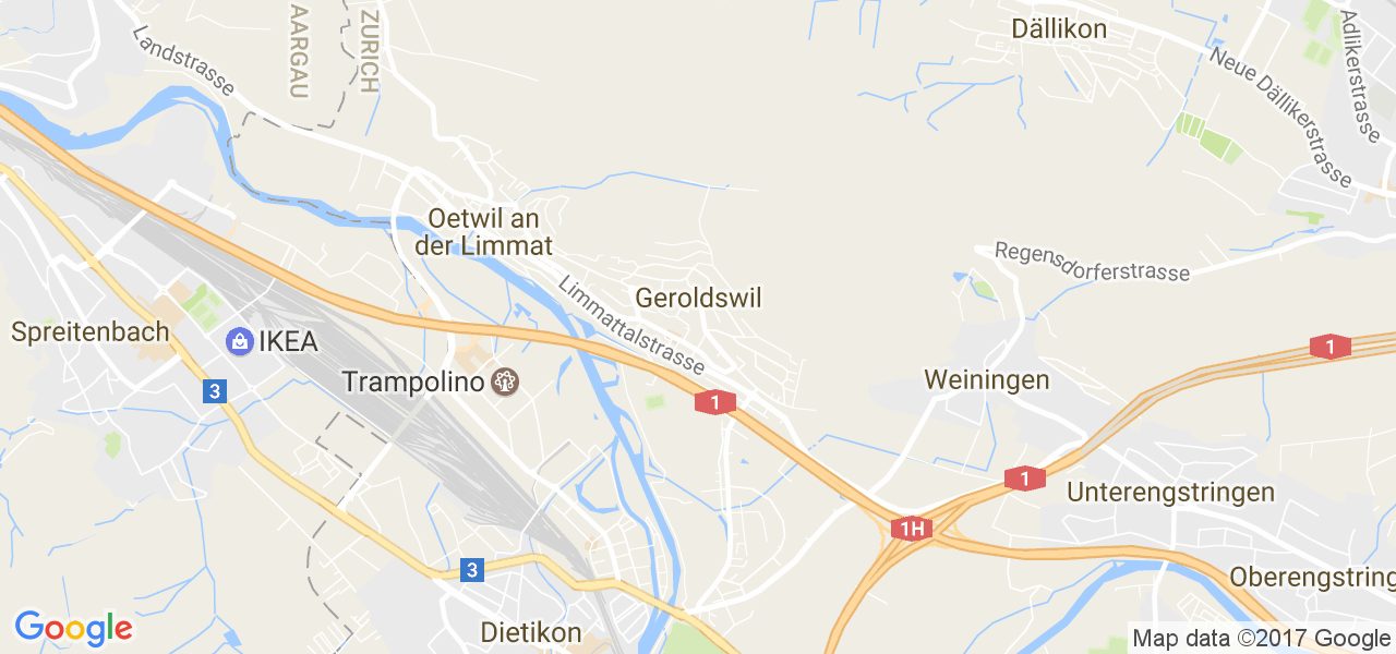 map de la ville de Geroldswil