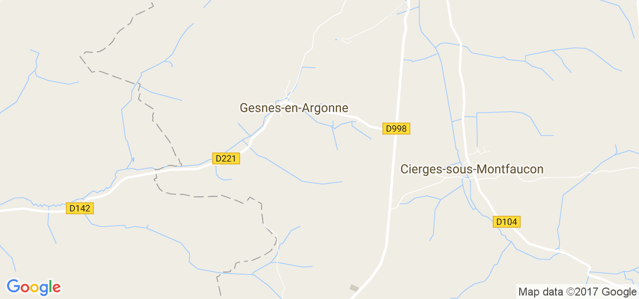 map de la ville de Gesnes-en-Argonne