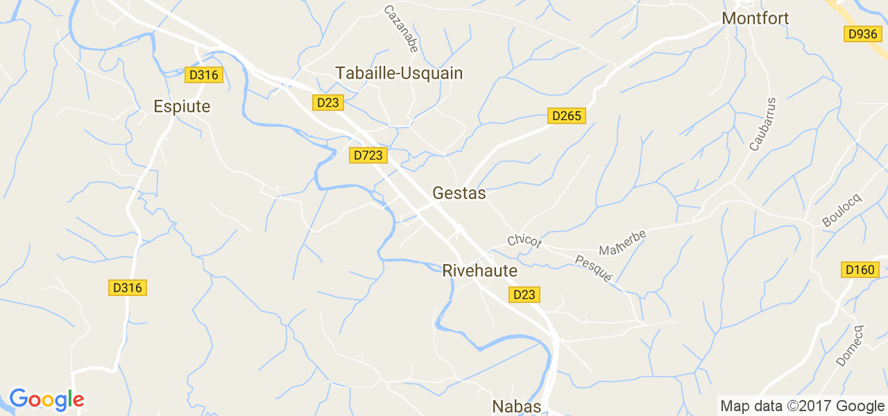 map de la ville de Gestas