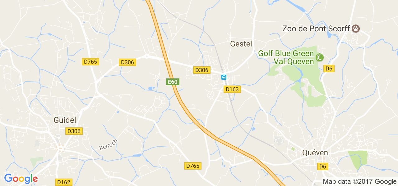 map de la ville de Gestel