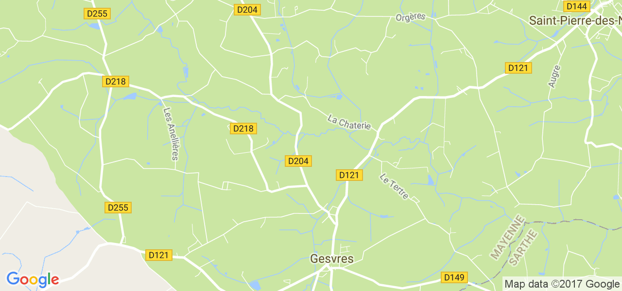 map de la ville de Gesvres