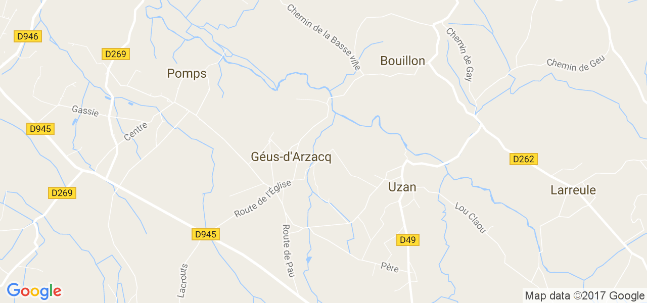 map de la ville de Géus-d'Arzacq