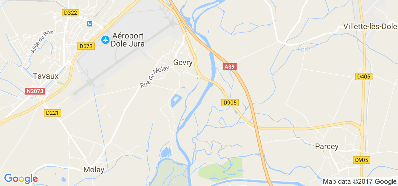 map de la ville de Gevry