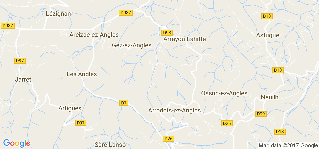 map de la ville de Gez-ez-Angles