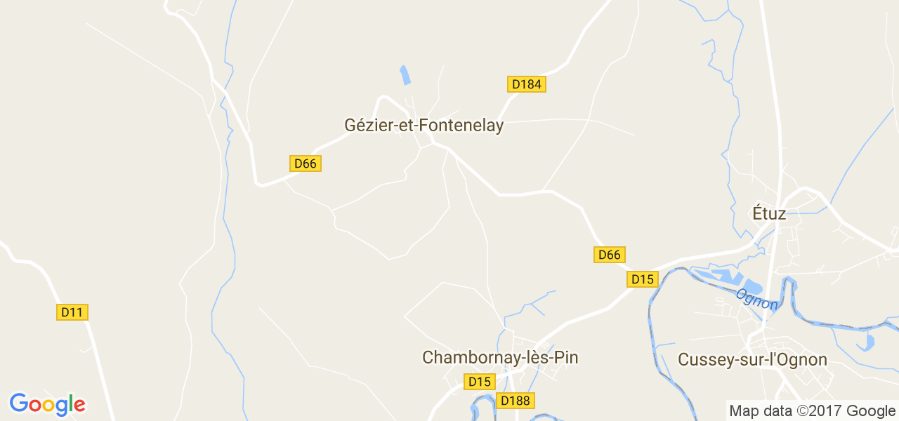 map de la ville de Gézier-et-Fontenelay