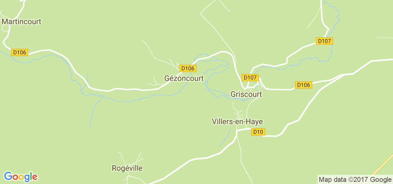 map de la ville de Gézoncourt