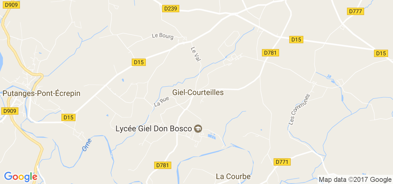 map de la ville de Giel-Courteilles