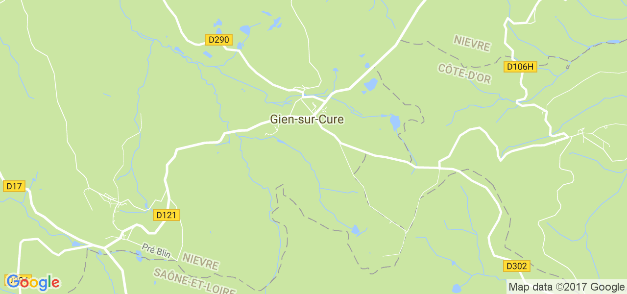 map de la ville de Gien-sur-Cure