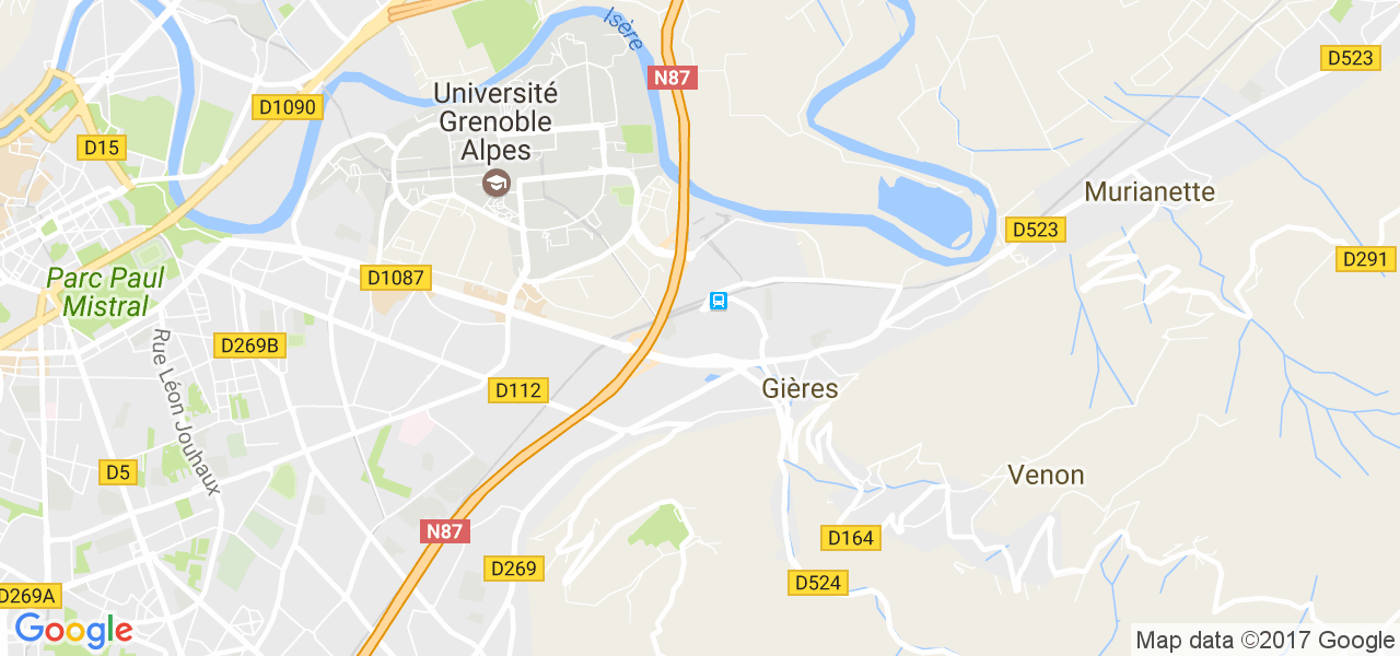 map de la ville de Gières