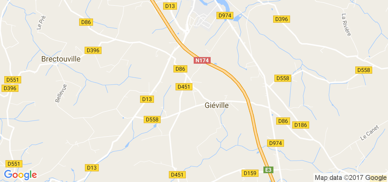 map de la ville de Giéville