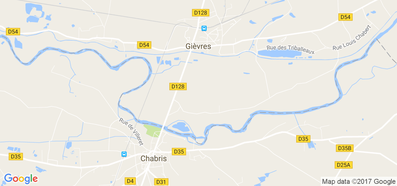 map de la ville de Gièvres