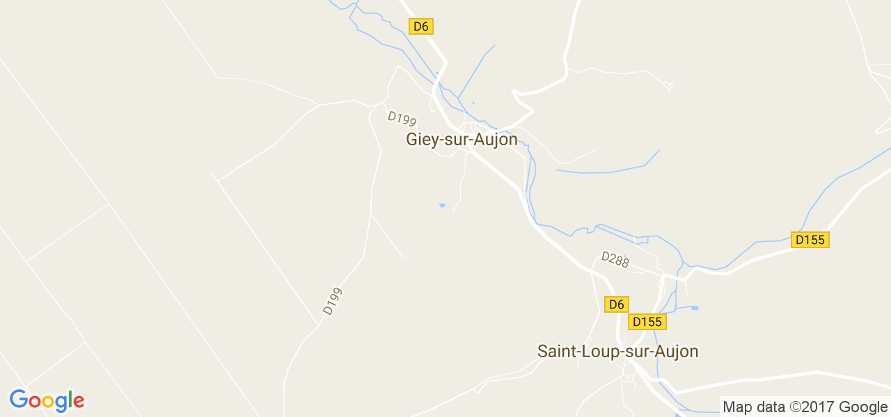 map de la ville de Giey-sur-Aujon