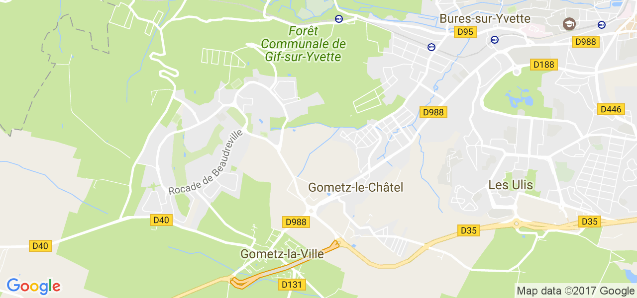map de la ville de Gif-sur-Yvette
