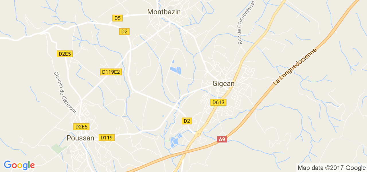 map de la ville de Gigean