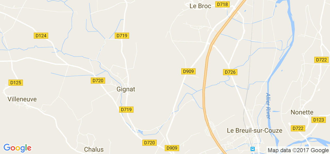 map de la ville de Gignat