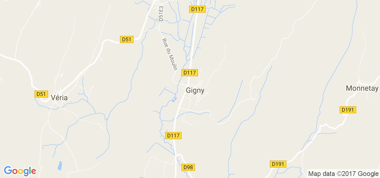 map de la ville de Gigny