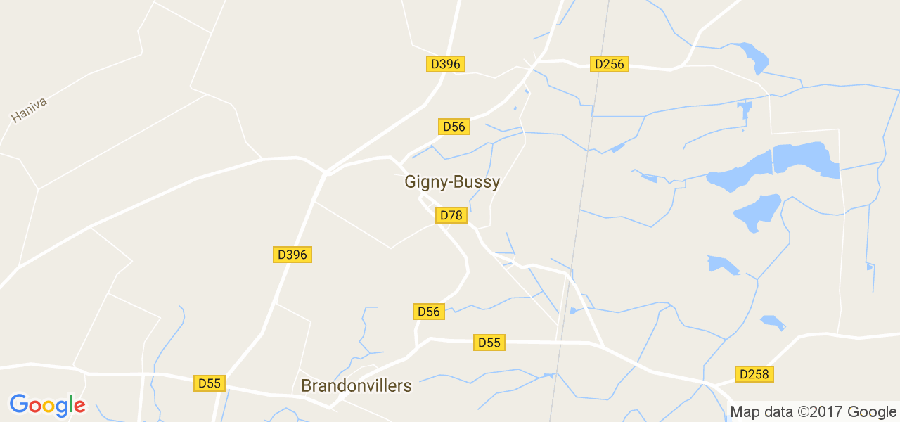 map de la ville de Gigny-Bussy