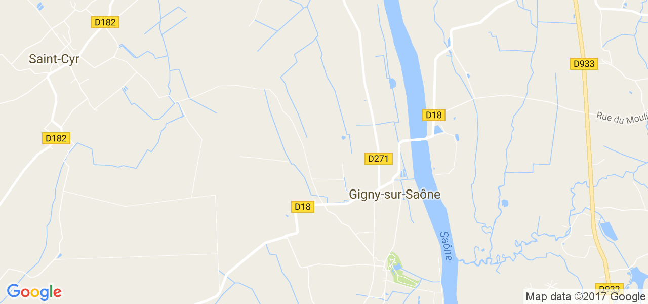 map de la ville de Gigny-sur-Saône