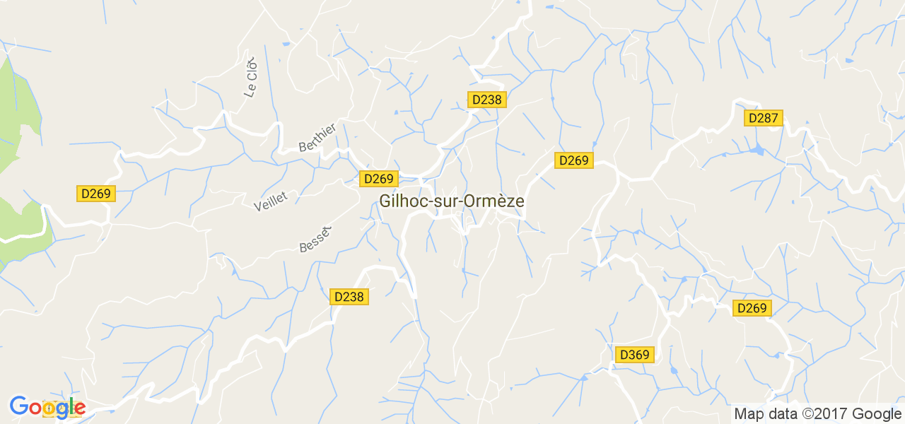 map de la ville de Gilhoc-sur-Ormèze