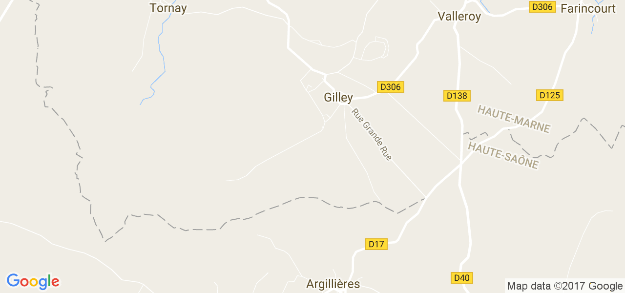 map de la ville de Gilley