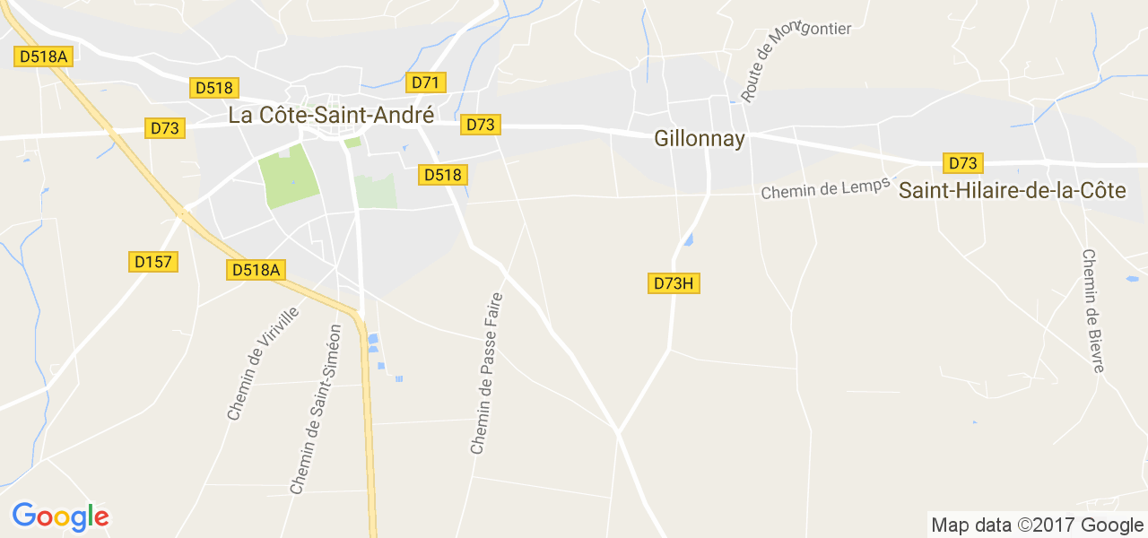 map de la ville de Gillonnay