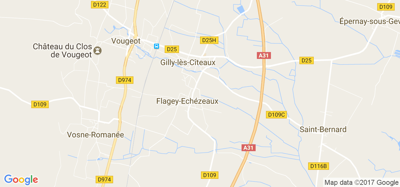 map de la ville de Gilly-lès-Cîteaux