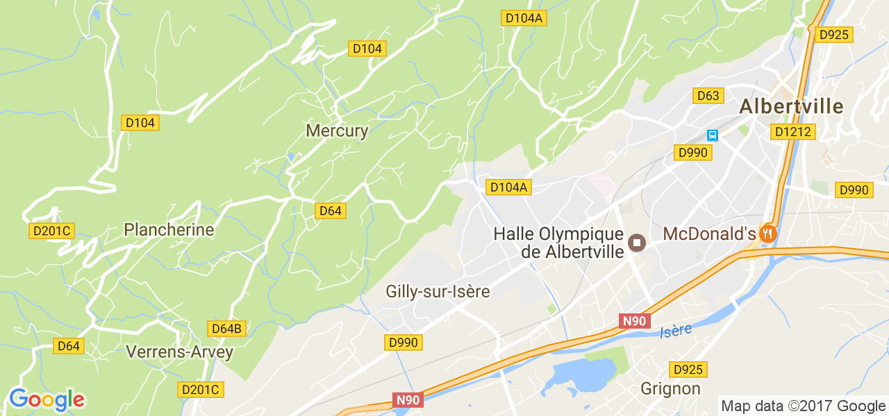 map de la ville de Gilly-sur-Isère