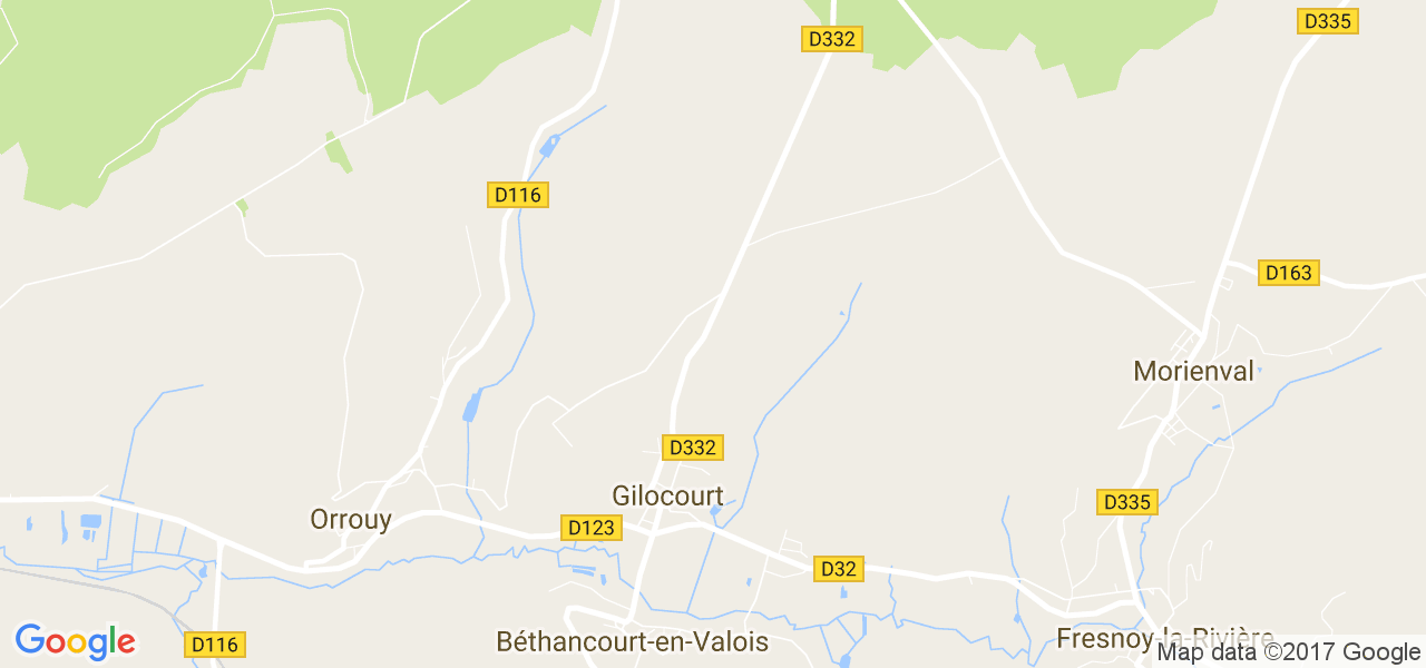 map de la ville de Gilocourt