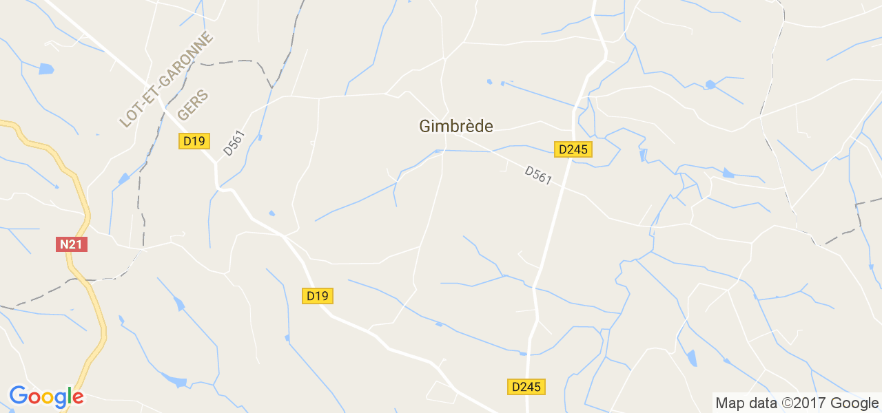 map de la ville de Gimbrède