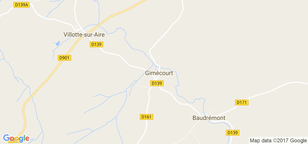 map de la ville de Gimécourt