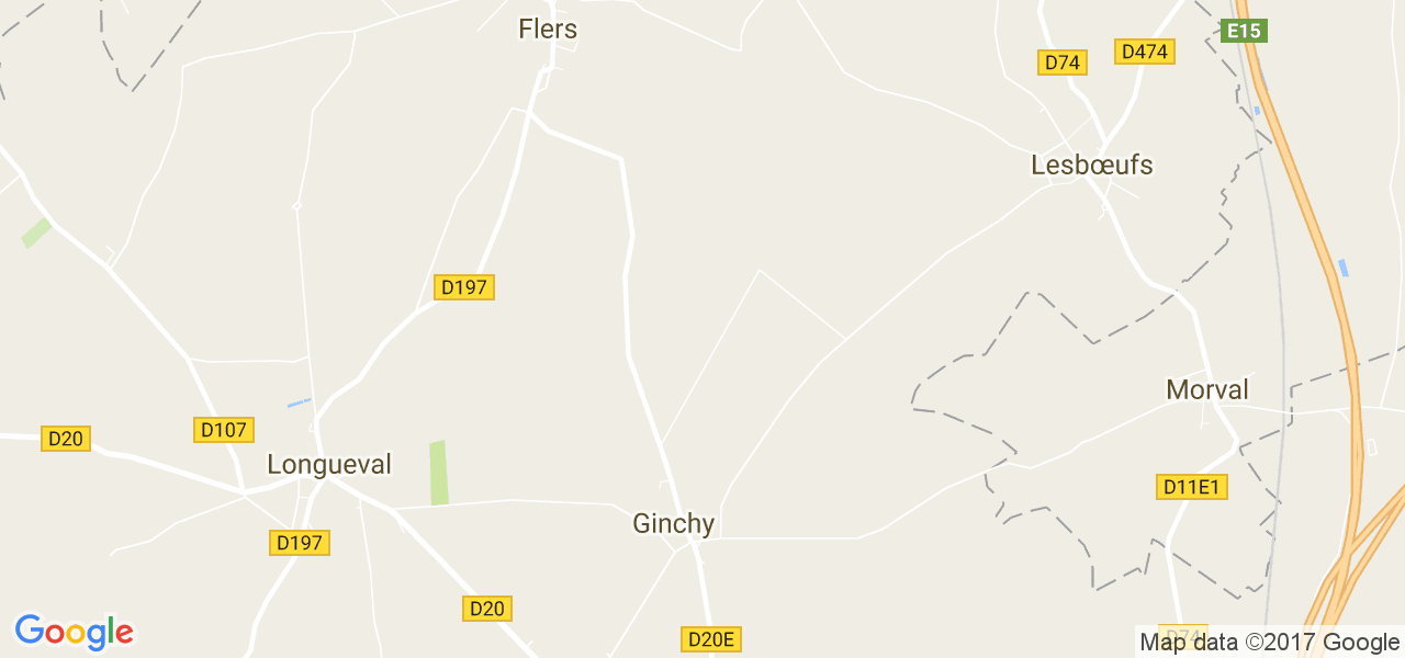 map de la ville de Ginchy