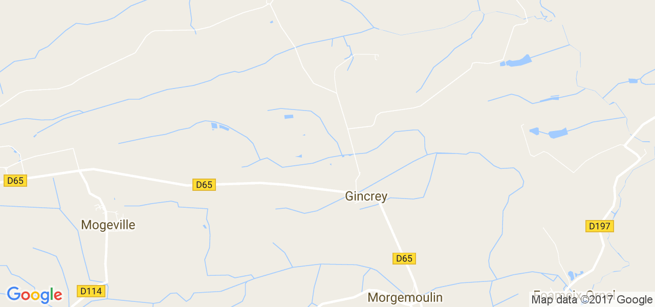 map de la ville de Gincrey