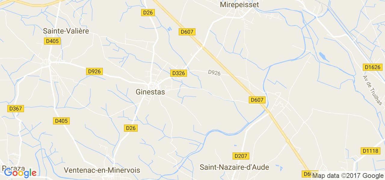 map de la ville de Ginestas